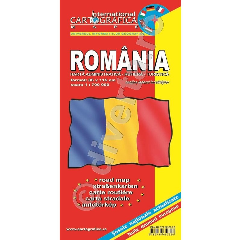Romania, harta pliata administrativa, rutiera,